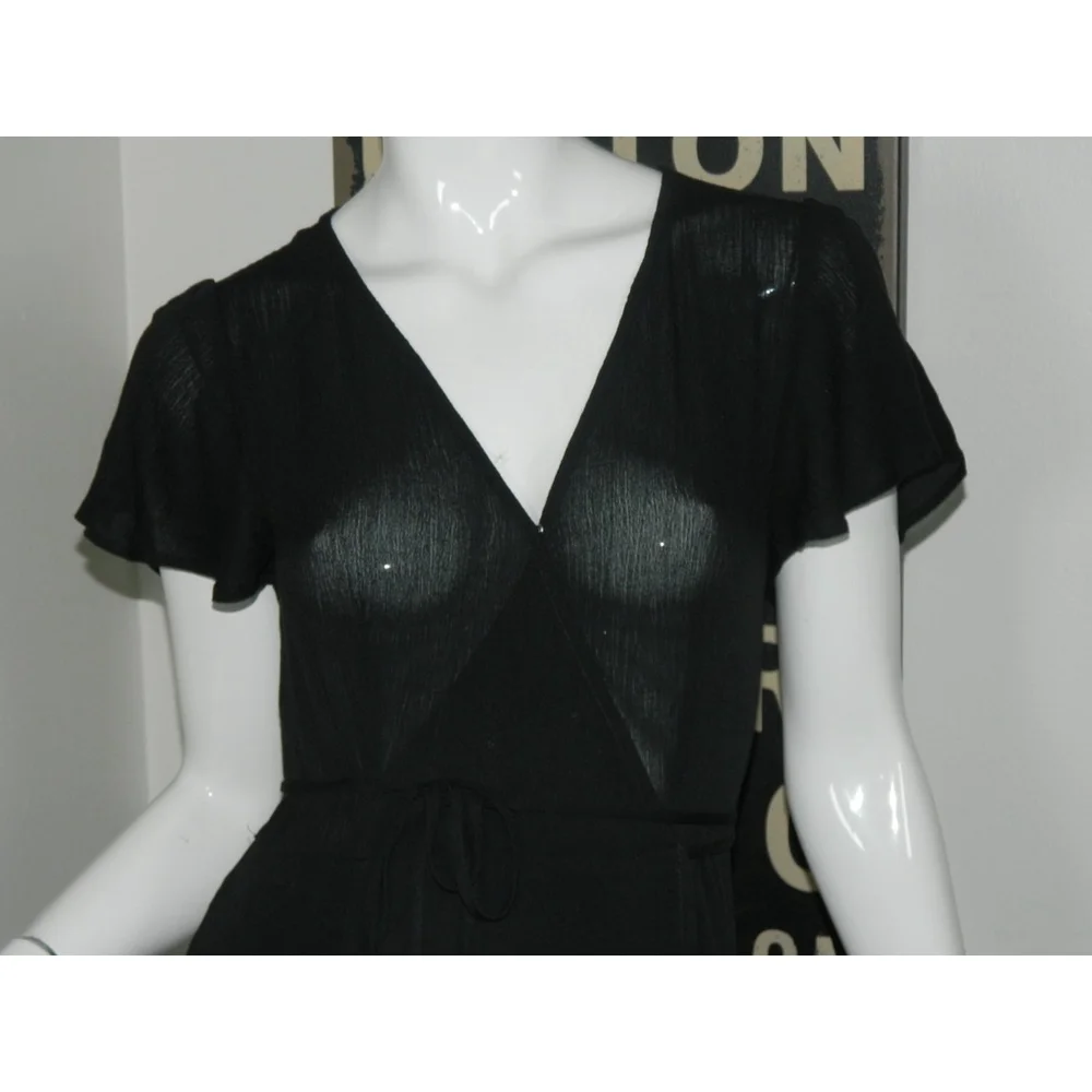 Lulus Dress‎ Size X-Small Black Wrap Maxi Heart of Marigold Lightweight